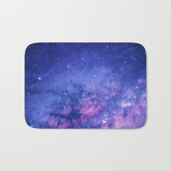 Blue Purple Night Sky, Universe, Galaxy Bath Mat