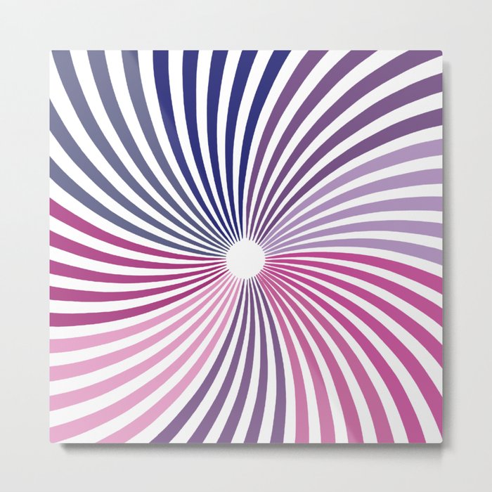 Pink Purple Sun Spin Op art  60ies &0ies Art Metal Print