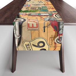 Vintage Route 66 poster. Table Runner