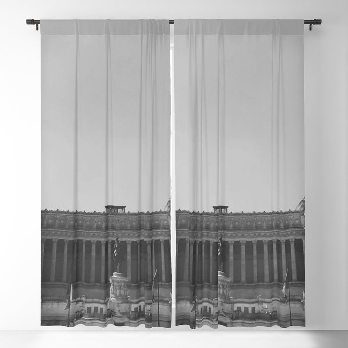 Black & white photo, Victor Emmanuel II Monument, Altar of the Fatherland, Rome photography Blackout Curtain