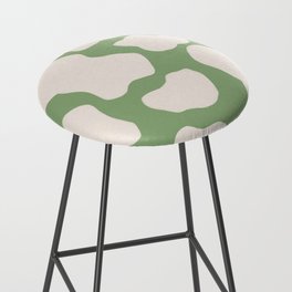 Retro 70s 60s Sage Green Cow Spots Bar Stool