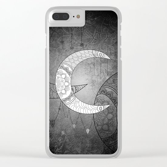 The moon, mandala design Clear iPhone Case