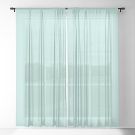 Light Pastel Aqua Green Blue Solid Color Pairs to Sherwin Williams Aquatint SW6936 Sheer Curtain