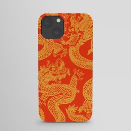 Red and Gold Battling Dragons iPhone Case