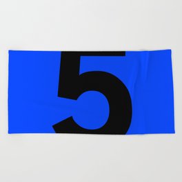Number 5 (Black & Blue) Beach Towel