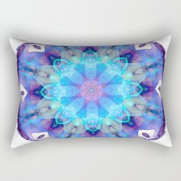 Infinite Wisdom - Colorful Blue Mandala Art Rectangular Pillow