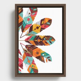 Colored Indian feather Framed Canvas