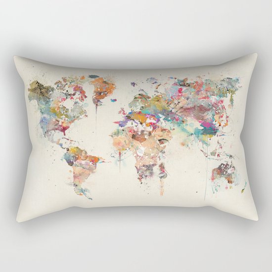 world map watercolour Rectangular Pillow