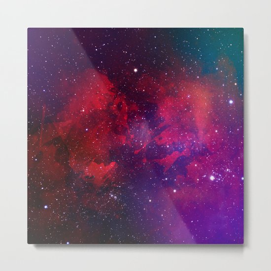 Purple & Red Watercolor Space Pattern Metal Print