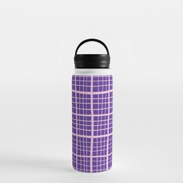 Pretty Pink and Purple Squares Graph Paper Water Bottle