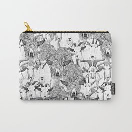 just goats black white Carry-All Pouch