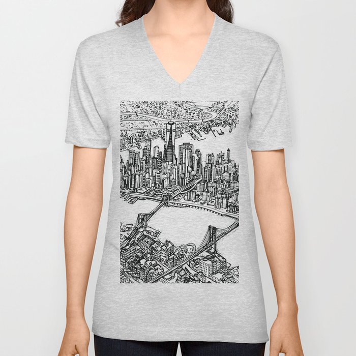 NEW YORK CITY V Neck T Shirt