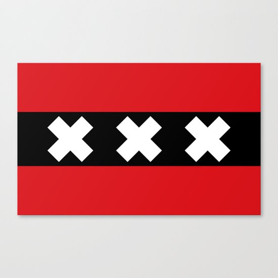 Flag of Amsterdam Canvas Print