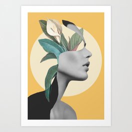 Floral Portrait /collage 3 Art Print