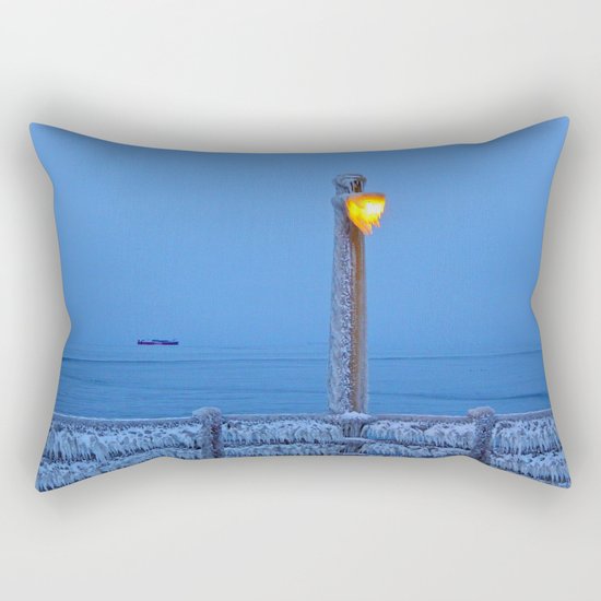 Frosted Light and Ship Rectangular Pillow