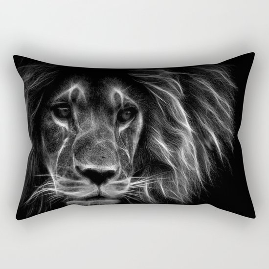 lion. Black & White Rectangular Pillow