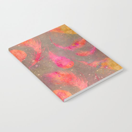Feather pink and orange Notebook