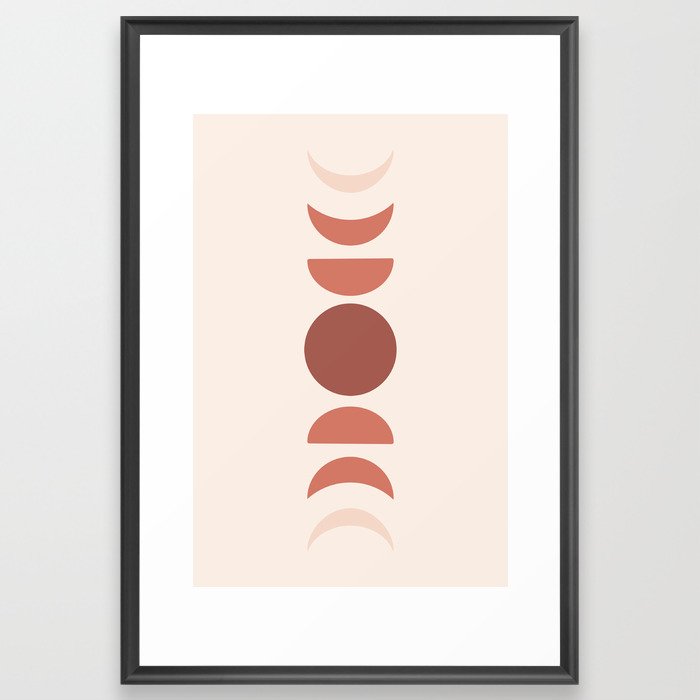 Pink Moon Phases Framed Art Print