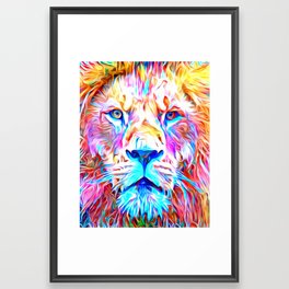Colorful Lion Framed Art Print