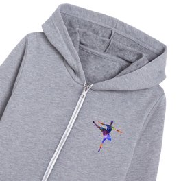 Classical ballet dancer in watercolor Kids Zip Hoodie