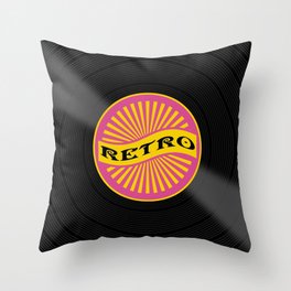Retro 80's objects - Vinyl Throw Pillow