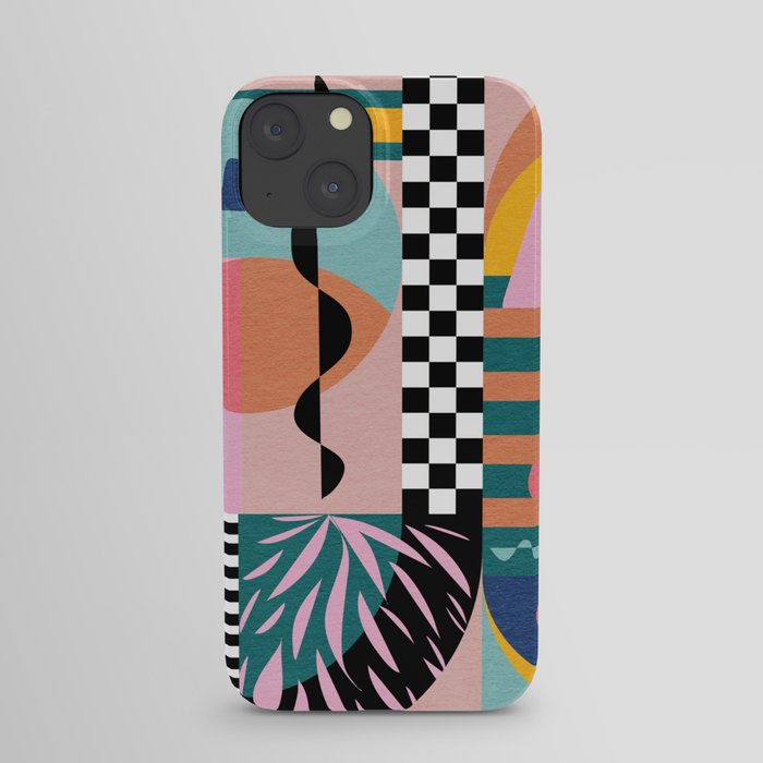 Summer South France Coastal Landscape in Abstract Geometry iPhone Case