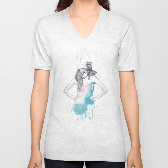 Raccoon Love Unisex V-Neck