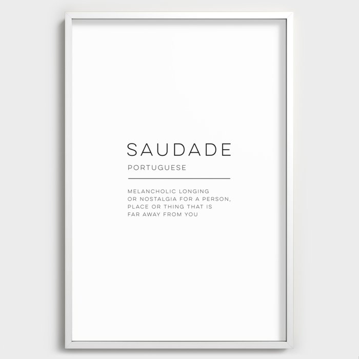 Saudade Definition Wall Art Printable Wall Decor (Instant Download) 