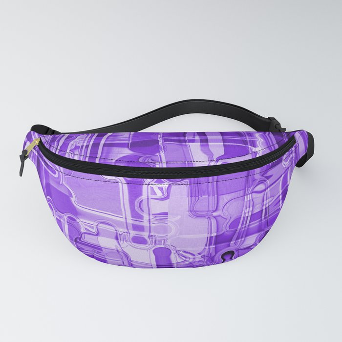 Modern Abstract Digital Paint Strokes in Grape Purple Fanny Pack