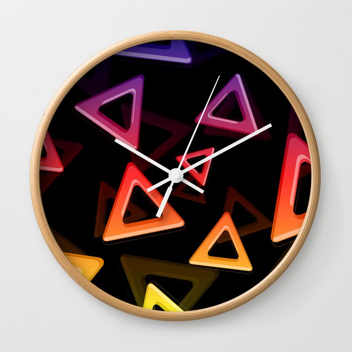 80's Triangles Wall Clock