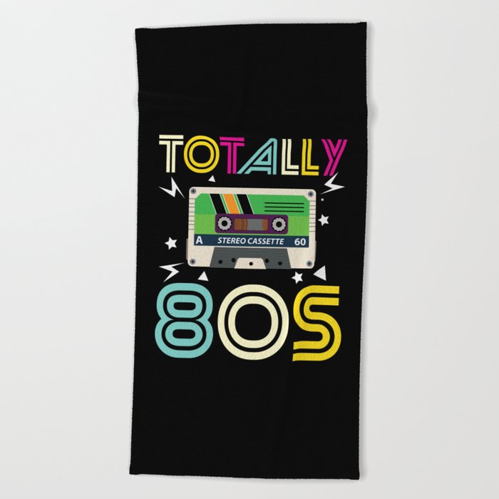 Totally 80s Retro Music Cassette Tape Beach Towel