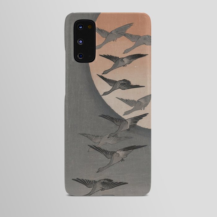 Utagawa Hiroshige Geese Flying under the Full Moon Android Case