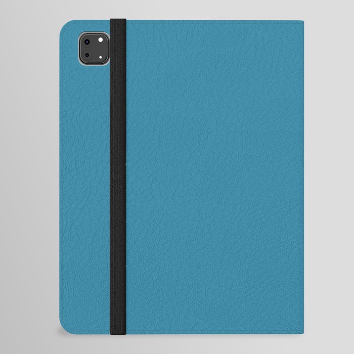Dark Blue Solid Color Pairs Pantone Navagio Bay 17-4429 TCX Shades of Blue Hues iPad Folio Case