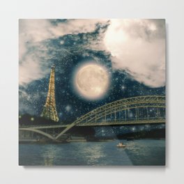 One Starry Night in Paris Metal Print | Digital, Painting, Love, Photo 