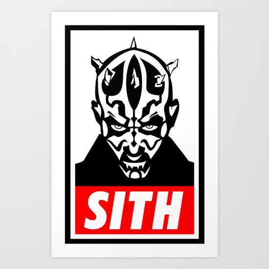 Obey Darth Maul (sith text version) - Star Wars Art Print