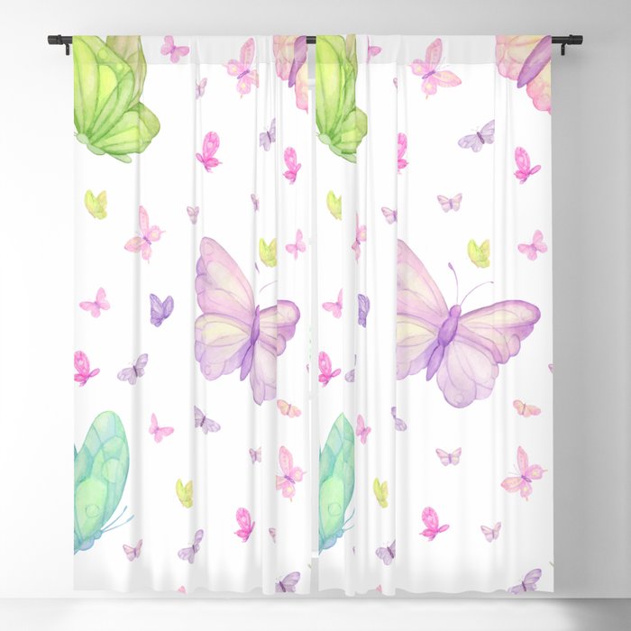 Pastel Butterfly Flight Blackout Curtain