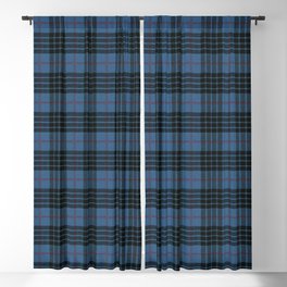 Vintage Blue Scottish Tartan Plaid Pattern Blackout Curtain