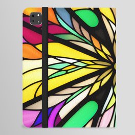 Colorful Stained Glass Design: Vibrand Multicolor Abstract Art iPad Folio Case