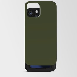 Dark Green-Brown Solid Color Pantone Chive 19-0323 TCX Shades of Green Hues iPhone Card Case