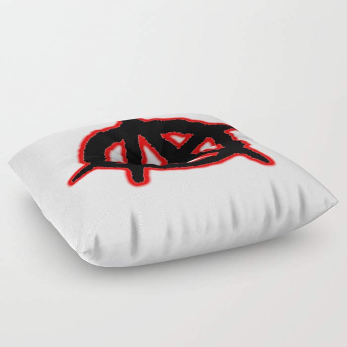 ANARCHIST SIGN WITH RED SHADOW. Floor Pillow