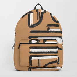 Black and white on Kraft paper earth texture Backpack
