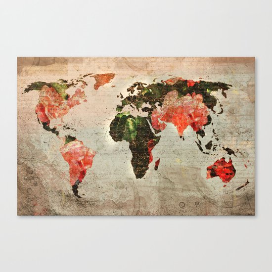 Vintage World Map Canvas Print