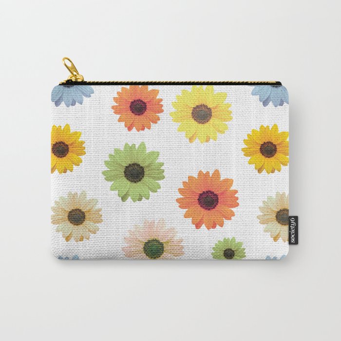 Colorful Daisy Pattern Carry-All Pouch