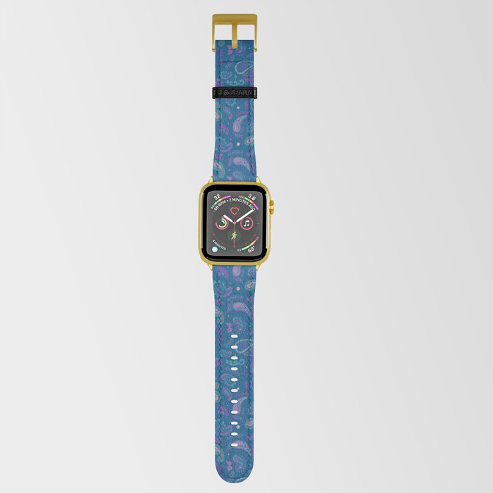 Blue Hazed Paisley Pattern Apple Watch Band