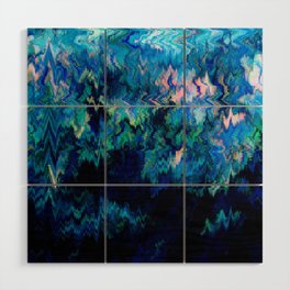 Blue Tones Zigzag Abstraction Wood Wall Art