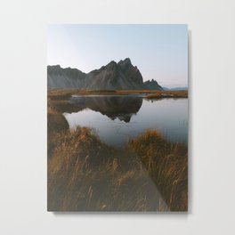 Stokksnes Autumn Sunset Metal Print | Nordic, Beach, Blacksandbeach, Mountains, Color, Icelandic, Autumn, Sunset, Stokksnes, Travel 