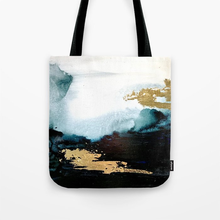 Gold and Teal Landscape Tote Bag