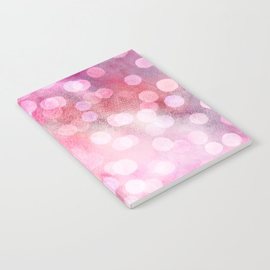 Strawberry Sunday - Pink Abstract Watercolor Dots Notebook