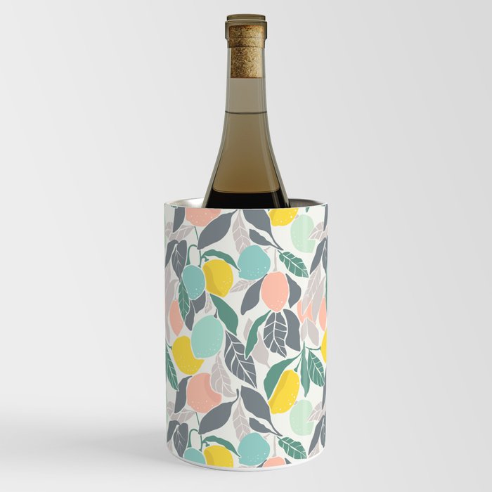 Sweet Lemon Trees Blue Pink and Yellow Wine Chiller