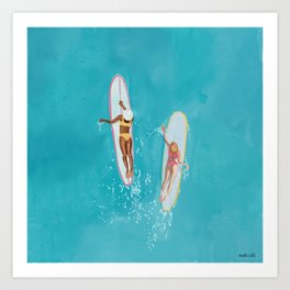 Surfer Girls Art Print